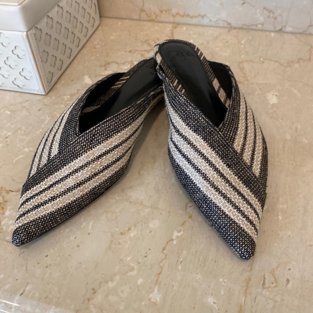 Zara mules. Size 37. Black and tan